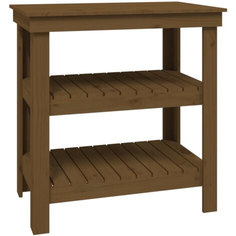 Banco da Lavoro Ambra 78,5x50x80 cm in Legno Massello di Pino vidaXL