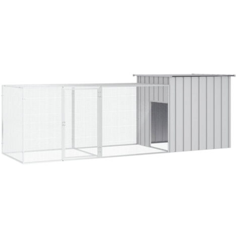 Gabbia per Polli Grigia 300x91x100 cm Acciaio Zincato vidaXL 519995