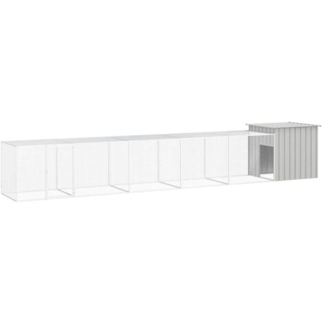 Gabbia per Polli Grigia 600x91x100 cm Acciaio Zincato vidaXL