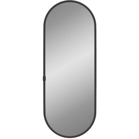 Specchio da Parete Nero 40x15 cm Ovale vidaXL