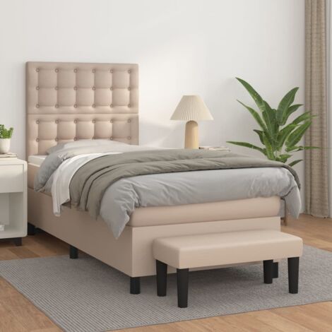Giroletto a Molle con Materasso Cappuccino 100x200cm Similpelle vidaXL (1/5)