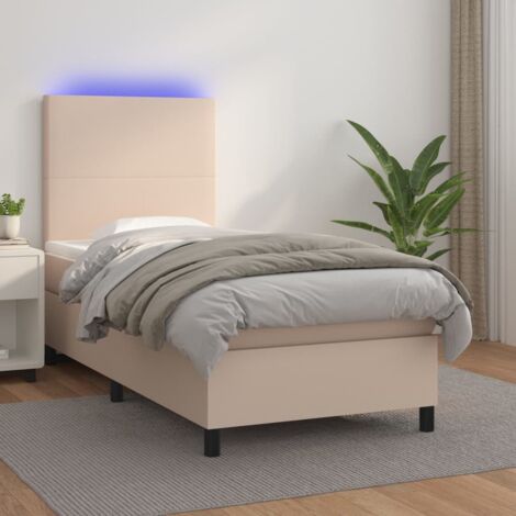 Giroletto Molle Materasso e LED Cappuccino 100x200cm Similpelle vidaXL 374720 (1/5)