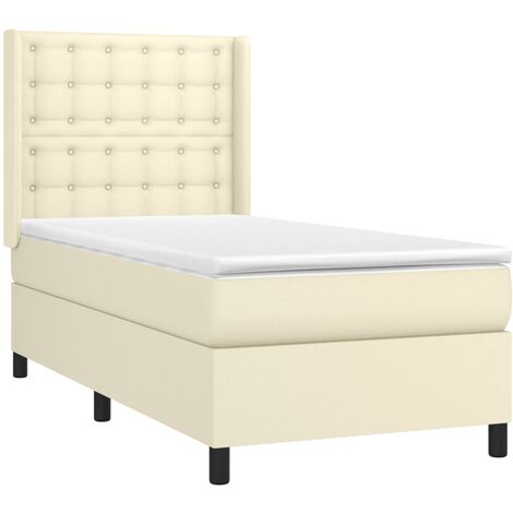 Giroletto a Molle con Materasso Crema 80x200 cm in Similpelle vidaXL (1/5)