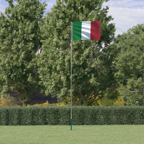 Asta e Bandiera Italia 5,55 m Alluminio vidaXL