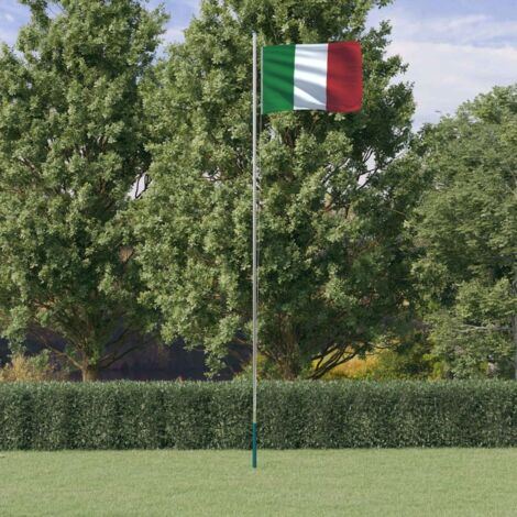 Asta e Bandiera Italia 6,23 m Alluminio vidaXL