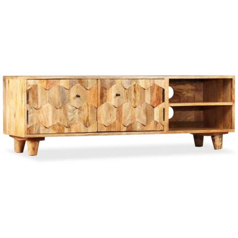 vidaXL Mobile Porta TV in Legno Massello di Mango 118x35x40 cm