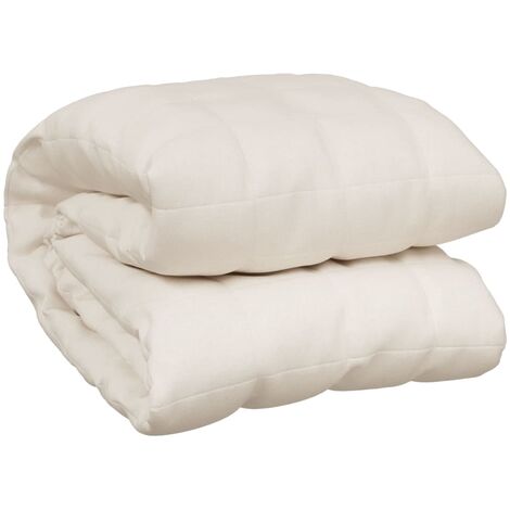 vidaXL Coperta Ponderata Crema Chiaro 200x200 cm 13 kg Tessuto
