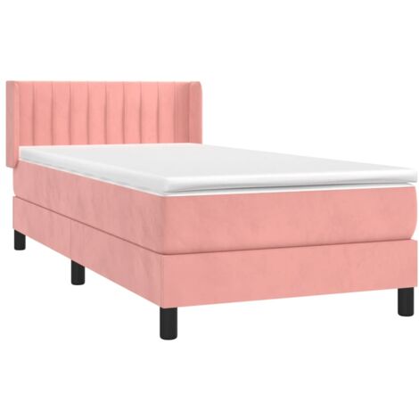 Giroletto a Molle con Materasso Rosa 80x200 cm in Velluto vidaXL (1/5)