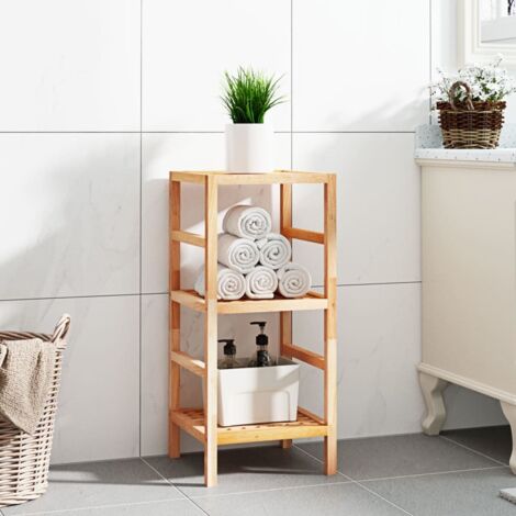 vidaXL Scaffale da Bagno 35,5x35,5x79 cm in Legno Massello di Noce (1/5)