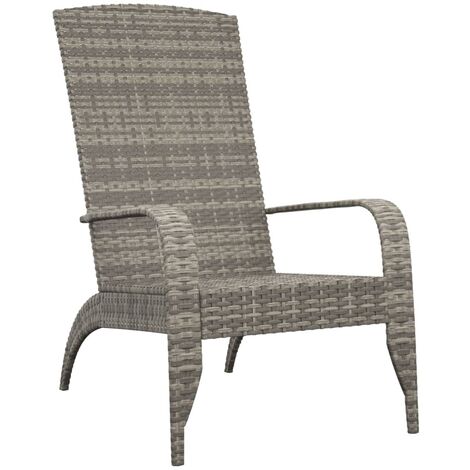 vidaXL Sedia da giardino Adirondack grigia in polyrattan