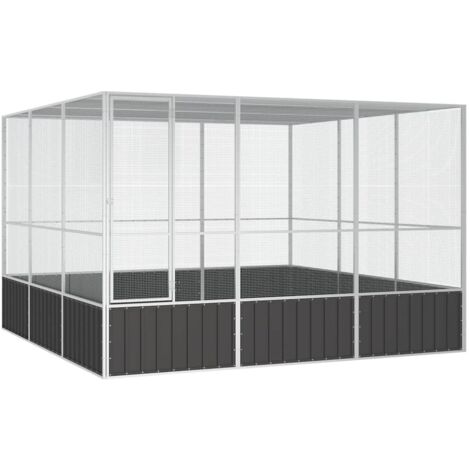 vidaXL Gabbia Uccelli Antracite 302,5x324,5x211,5 cm Acciaio Zincato (1/5)