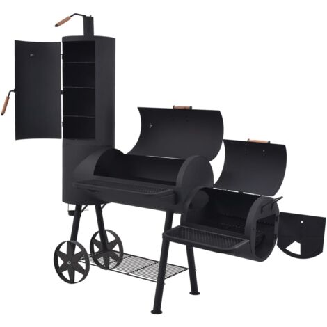 Barbecue a Carbonella con Ripiano Inferiore Nero XXL vidaXL