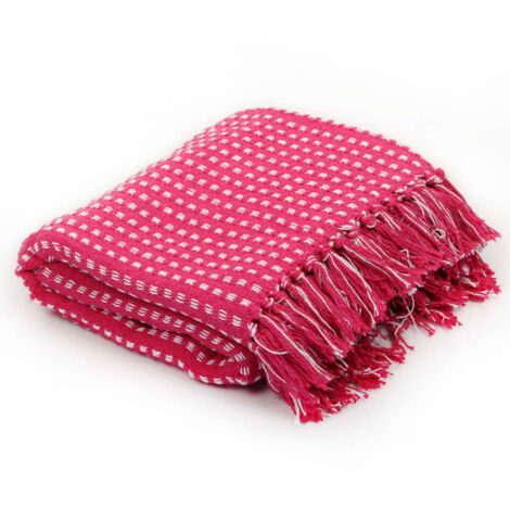 Copriletto in Cotone a Quadri 160x210 cm Rosa vidaXL (1/5)
