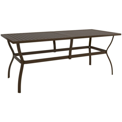 Tavolo da Giardino Marrone 190x80x72 cm in Acciaio vidaXL