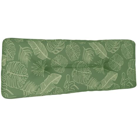 Cuscino per Pallet Motivo a Foglie 120x40x12 cm Tessuto vidaXL