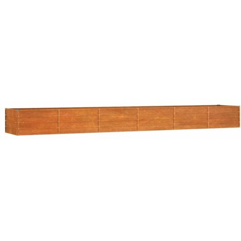 vidaXL Letto Rialzato da Giardino Ruggine 480x80x45 cm Acciaio Corten