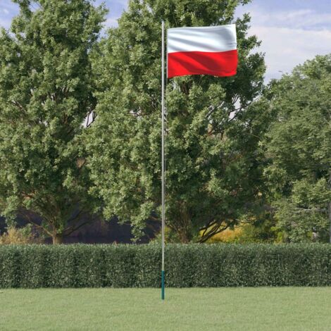 Asta e Bandiera Polonia 6,23 m Alluminio vidaXL