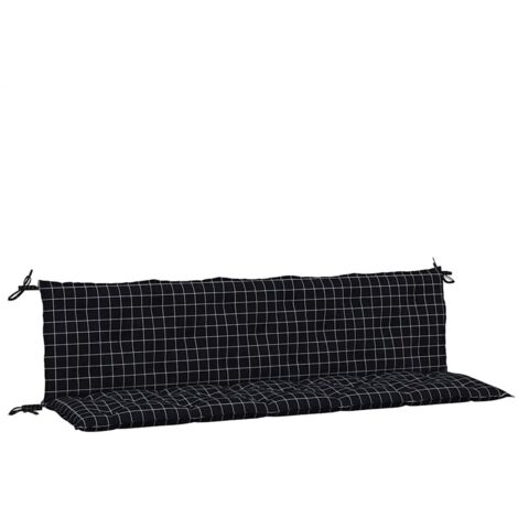 Cuscini per Panca 2 pz Motivo a Quadri Nero in Tessuto Oxford vidaXL