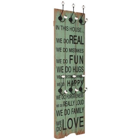 Appendiabiti da Parete con 6 Ganci HAPPY LOVE 120x40 cm  vidaXL