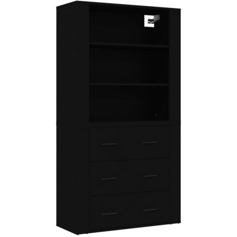VidaXL Credenza In Legno Multistrato 69x35x80 Cm – Nero, Mobile Con Ante, Piedini Regolabili, Per Cucina E Soggiorno