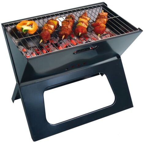 Griglia Portatile per Barbecue Nera Practo Garden