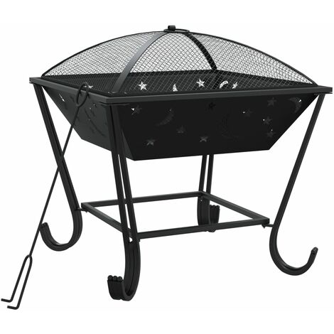 vidaXL Braciere con Attizzatoio 50 cm XXL in Acciaio (1/5)