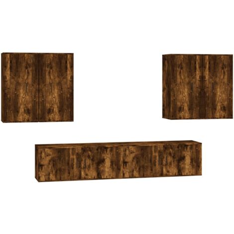 Mensola A Muro In Legno Multistrato Rovere Fumo, 104,5x10x43 Cm, Carico Max 30 Kg, Ideale Per Soggiorno, Studio E Camera Da Letto