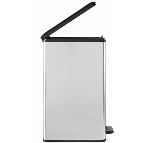 Poubelle Slim - SLIM BIN - CURVER - 40L - Gain de place - 40 x 25 x 61 cm - Gris métallisé