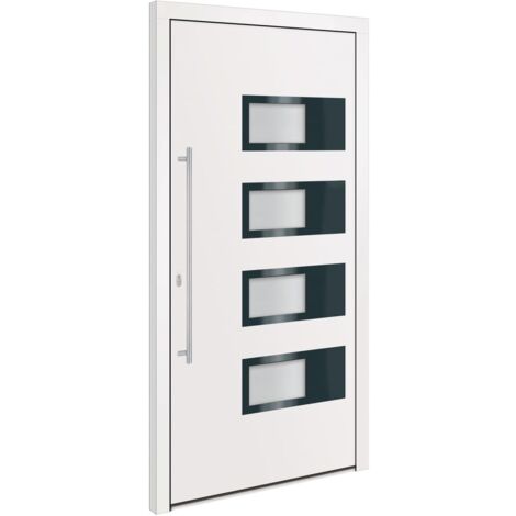 vidaXL Porta Ingresso Bianca 100x200 cm in Alluminio e PVC (1/5)