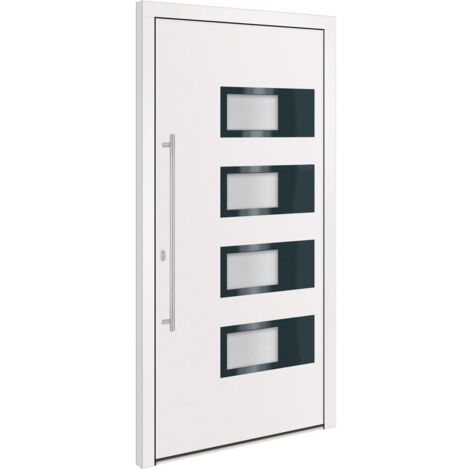 vidaXL Porta Ingresso Bianca 110x210 cm in Alluminio e PVC