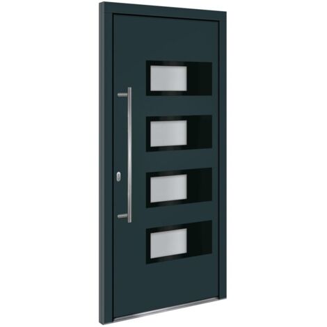 vidaXL Porta Ingresso Antracite 100x210 cm in Alluminio e PVC