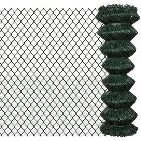 Recinzione a Rete in Acciaio 1,25x25 m Verde vidaXL