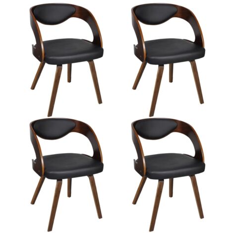 Sedie da Pranzo 4 pz Marroni in Legno Curvo e Similpelle vidaXL (1/5)