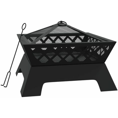 vidaXL Braciere con Attizzatoio 50 cm XXL in Acciaio (1/5)
