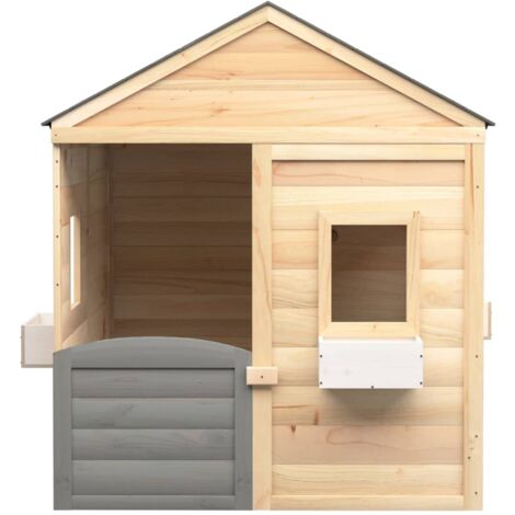 Casetta con Porta Chiudibile e Vasi Fiori Legno Massello Abete vidaXL