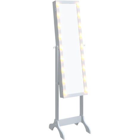 vidaXL Specchio Autoportante con LED Bianco 34x37x146 cm (1/5)