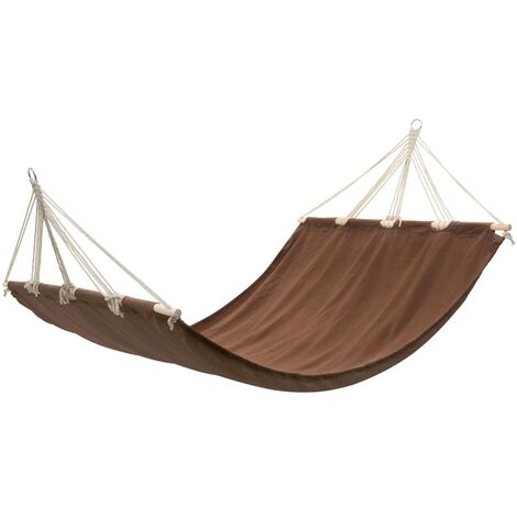Amaca con asta 210 x 150 cm Marrone vidaXL