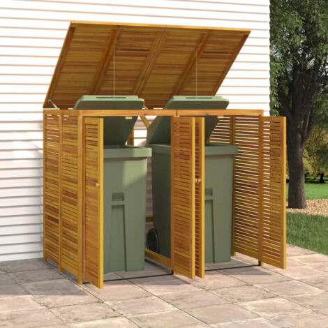 Copribidone Doppio 140x89x117 cm in Legno Massello di Acacia vidaXL