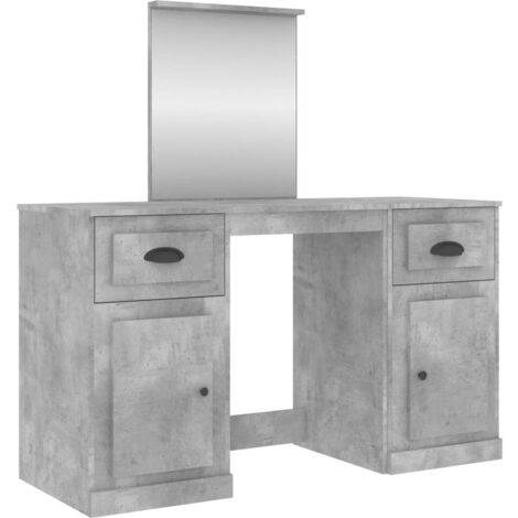 vidaXL Toeletta con Specchio Grigio Cemento 130x50x132,5 cm
