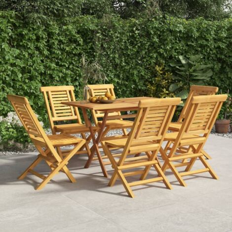 Sedie da Giardino Pieghevoli 6pz 47x63x90cm Legno Massello Teak vidaXL (1/5)