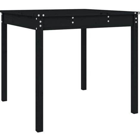 vidaXL Tavolo da Giardino Nero 82,5x82,5x76 cm Legno Massello di Pino (1/5)