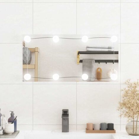 Specchio da Parete con Luci LED 30x60 cm Vetro Rettangolare vidaXL
