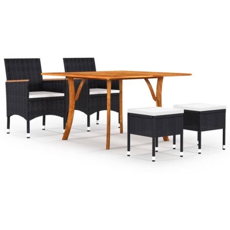 Set Mobili da Pranzo per Giardino 5 pz Nero vidaXL (1/5)