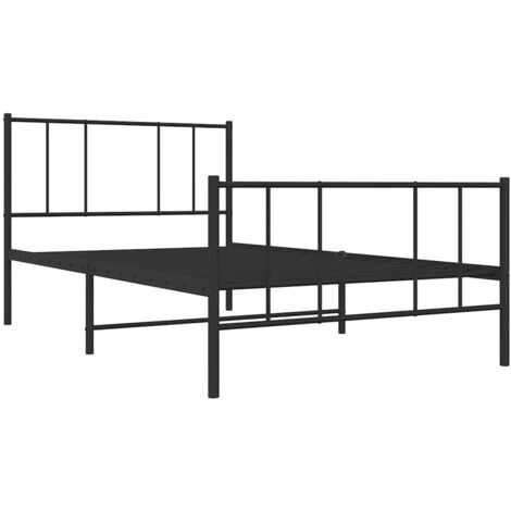 Giroletto con Testiera e Pediera Metallo Nero 100x190 cm vidaXL (1/5)