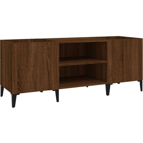 vidaXL Mobile Porta Dischi Rovere Marrone 121x38x48 Legno Multistrato