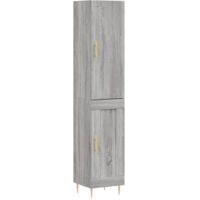vidaXL Credenza Grigio Sonoma 34,5x34x180 cm in Legno Multistrato