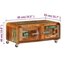 Tavolino da Caffè 85x55x40 cm in Legno Massello di Recupero vidaXL - Multicolore
