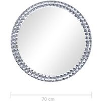 Specchio da Parete Argento 70 cm in Vetro Temperato vidaXL - Argento