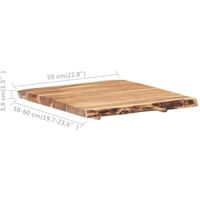 Piano del Tavolo in Legno Massello di Acacia 58x60x3,8 cm vidaXL - Marrone