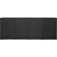 MUSEVANE Copribidone Quadruplo Spazzatura Nero 305x78x120 cm Polyrattan